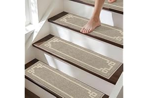 BEQHAUSE Stair Treads for Wooden Steps Non-Slip 28"X9" Soft Carpet Stair Treads Machine Washable Indoor Stair Runner for Kids