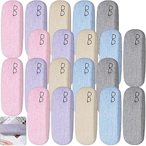 20-Pack Hard Eyeglass Case, Sunglasses Case Bulk Linen Iron Protector | Keep eyewear safe with this hard eyeglass case(6.4x2.