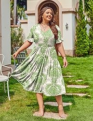 IN'VOLAND Plus Size Womens Summer Casual Boho Dress