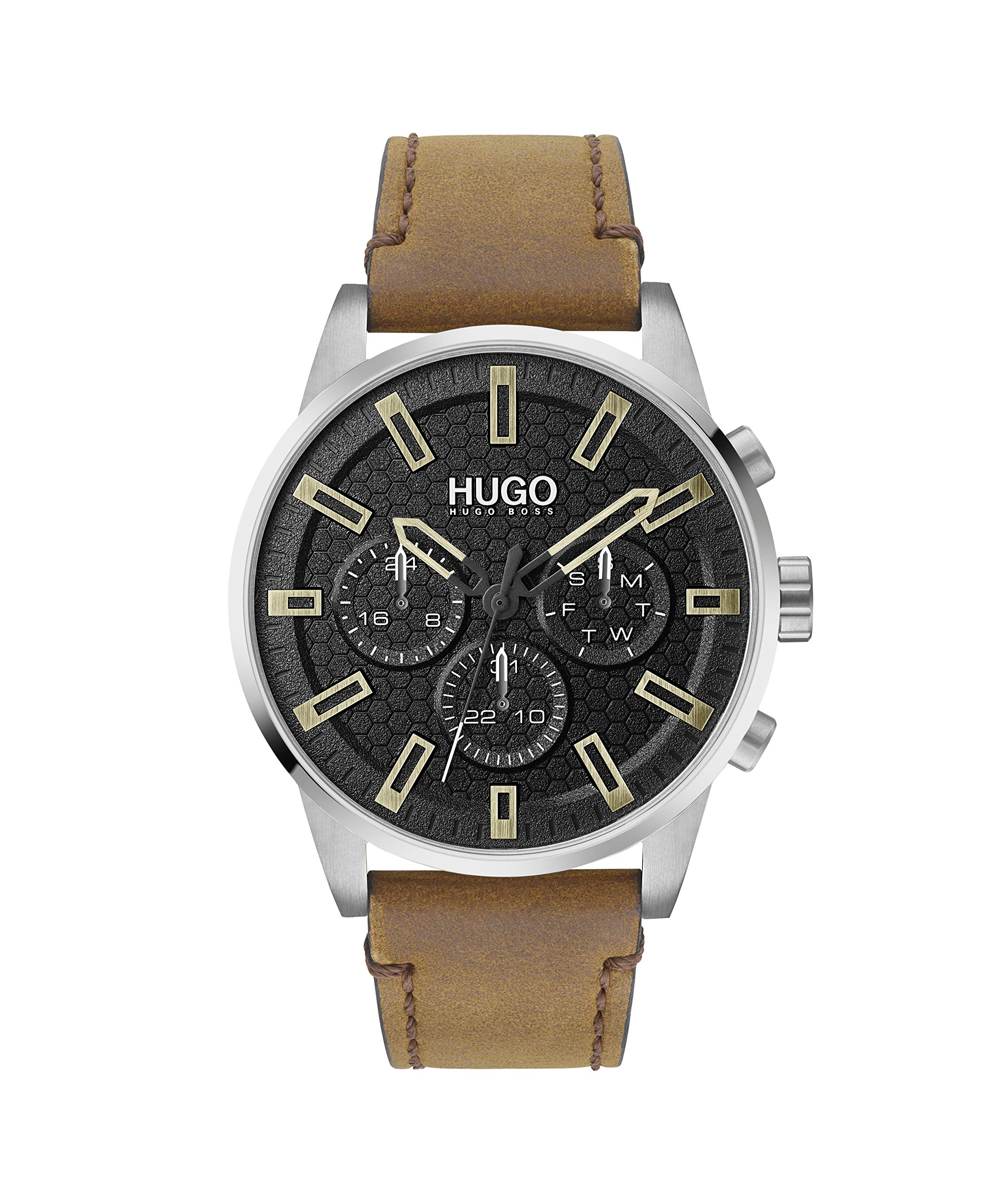 HUGO Men's Analogue Quartz Watch with Leather Strap 1530150
