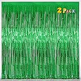 Melsan Green Fringe Backdrop Tinsel Foil Curtains
