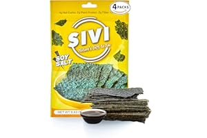 SIVI NATURE'S GIFT TO YOU SIVI Korean BBQ Soy Salt Seaweed Snacks - Pack of 4 - Vegan, Plant Based, High Protein & Gluten Free Seaweed Chips with Omega 3, Natural Iodine Source, Healthy Snacks For Kids & Adults, 0.63 oz