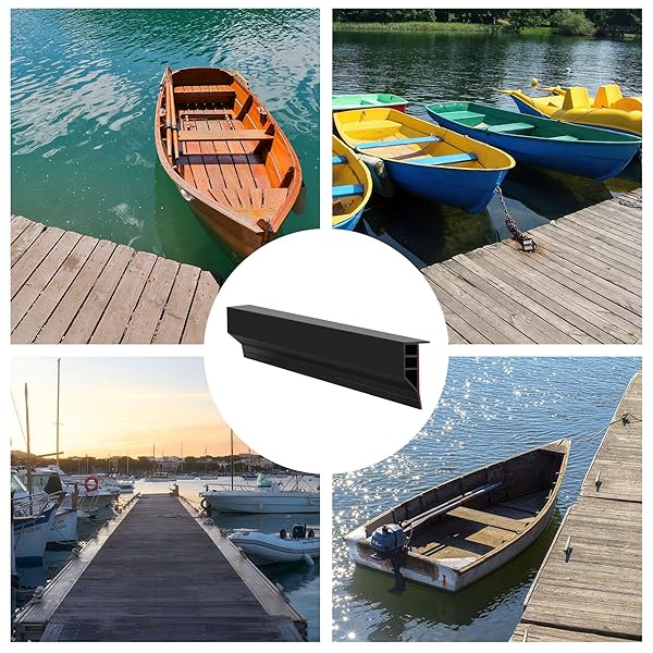 GAAHING HEAVY-DUTY BOAT DOCK SIDE BUMPER, FULL FACE DOCK EDGING GUARD FOR PILING AND PIER PROTECTION, INCLUDES MOUNTING SCREWS AND ADHESIVE (BLACK, 10PCS X 19.7″)