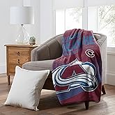 NORTHWEST Officially Licensed Colorado Avalanche NHL Team Throw Blanket 60″×80″ – Oversized Licensed Microfiber Throw with Hockey Logos for Fans, Game Day Rooms & Cozy Living