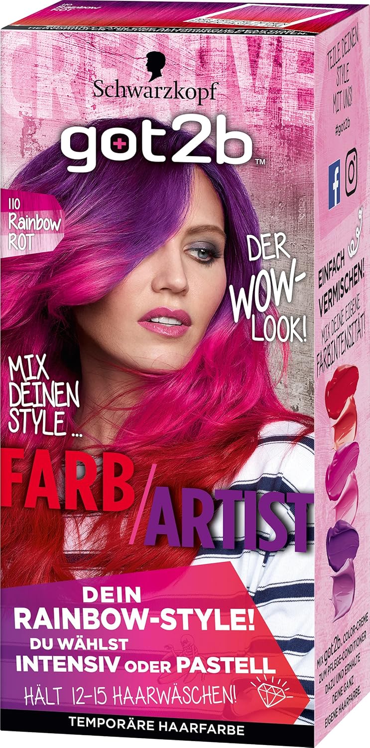 Got2b Colour Artist 110 Rainbow Red 90 Ml Temporary Hair Colour Amazon Co Uk Beauty