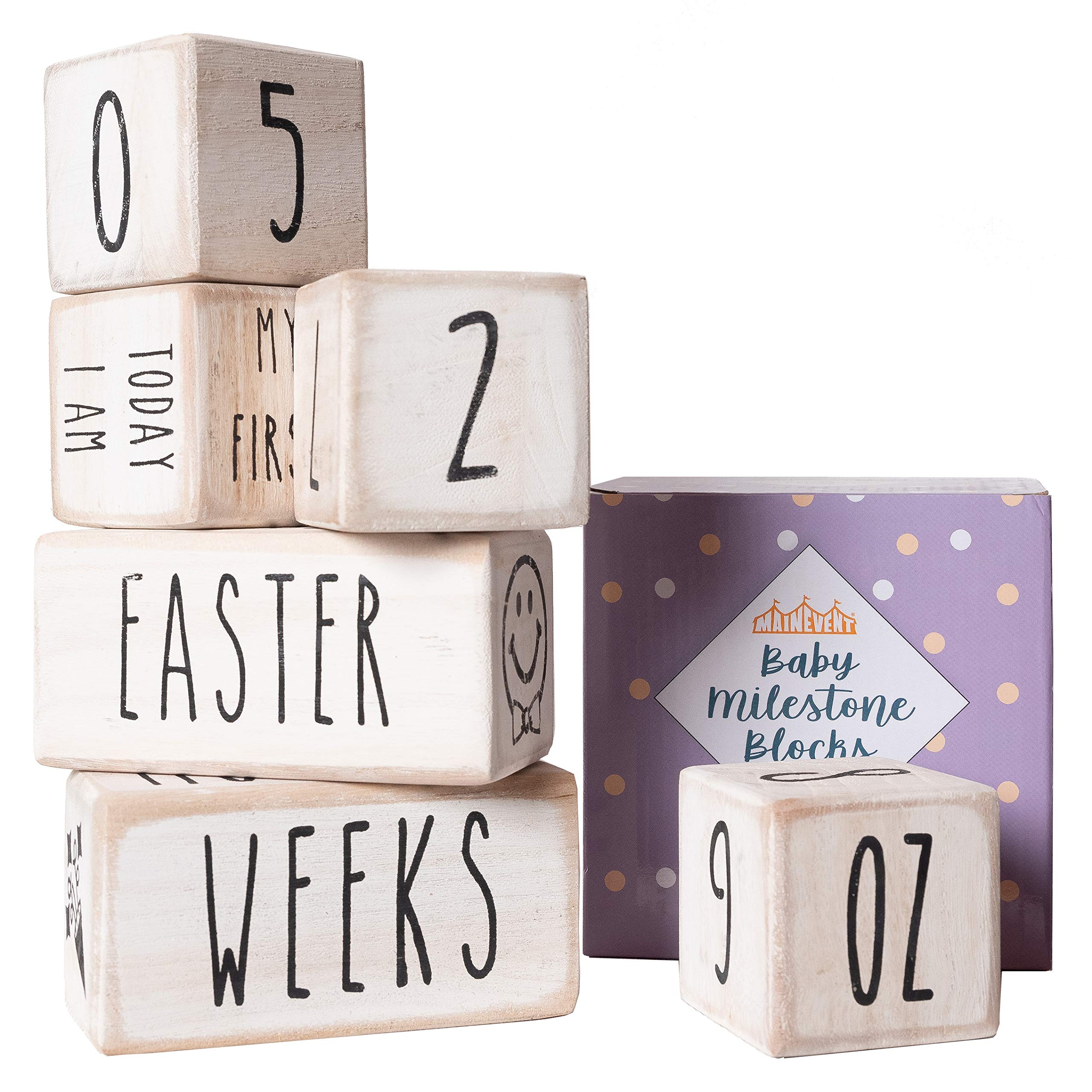 Photo 1 of Baby Monthly Milestone Block, Month Milestone Baby Girl, Baby Milestone Blocks White, Baby Photo Props