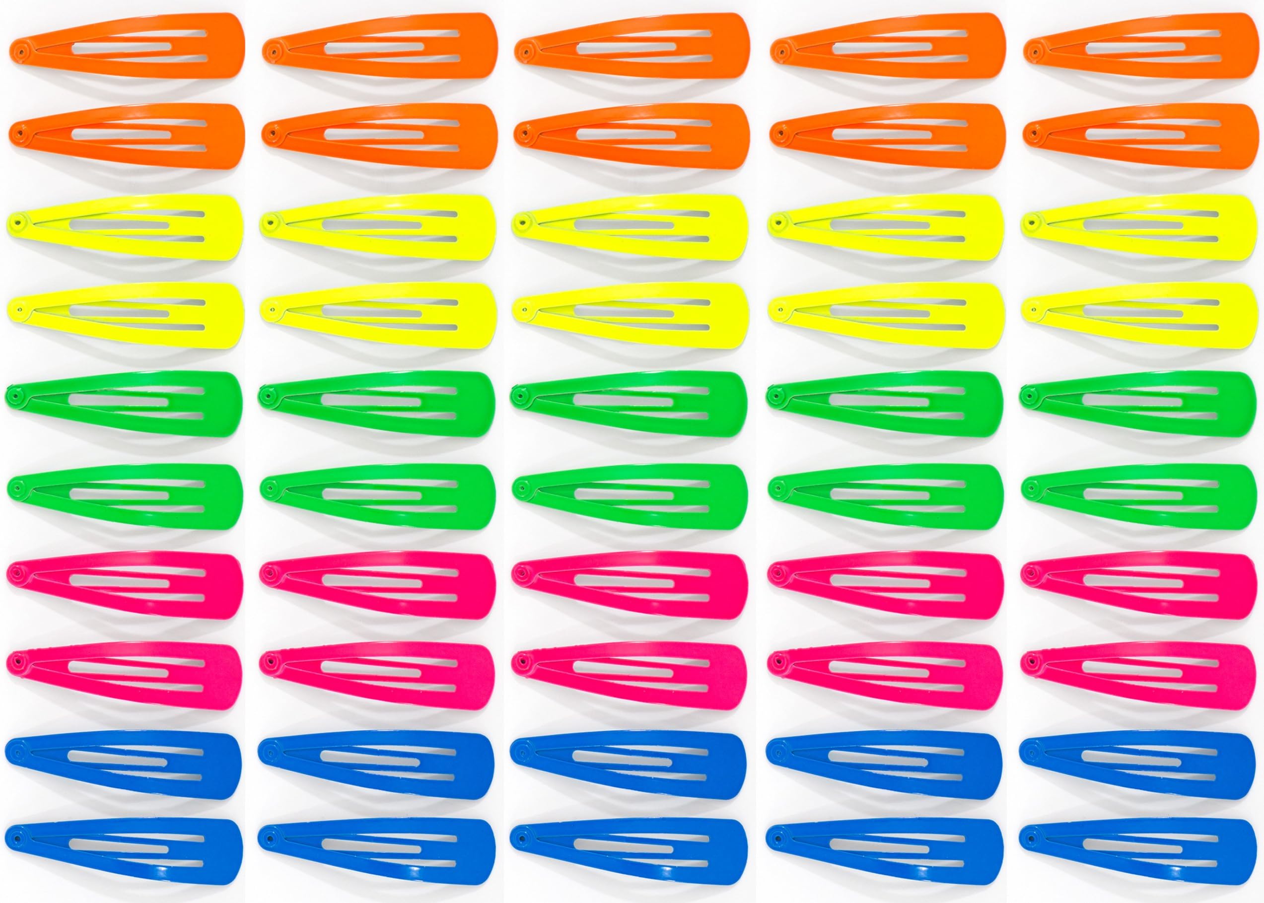 Pack of 50, with Leutenden Neon Colours (5 x Packs of 10 Hair Clips Pack of 50)
