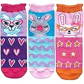 Jefferies Socks Girls Cute Animal Fashion Pattern Crew Socks 3 Pack