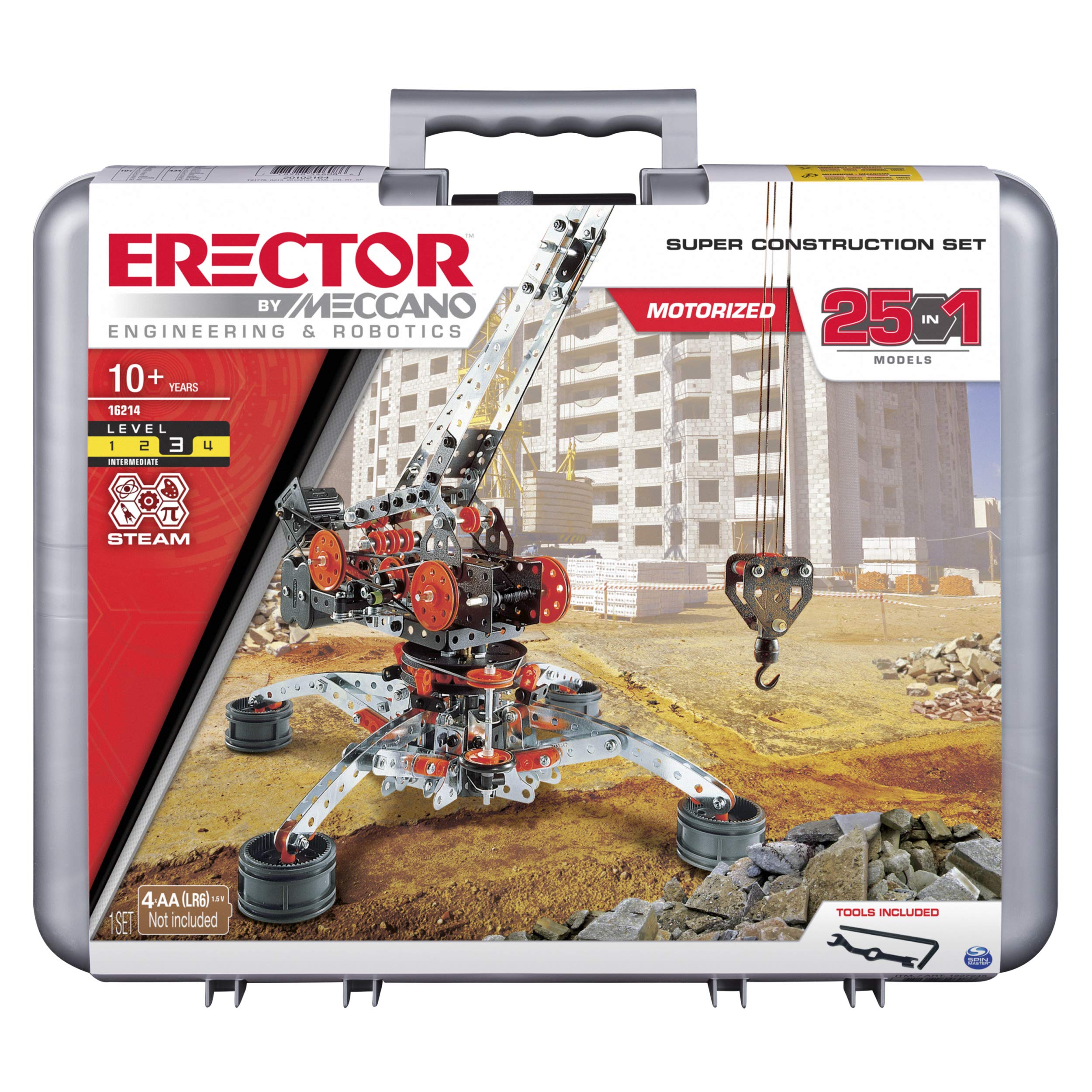 Meccano Erector Construction 25in1 Motorized Building Set, STEM