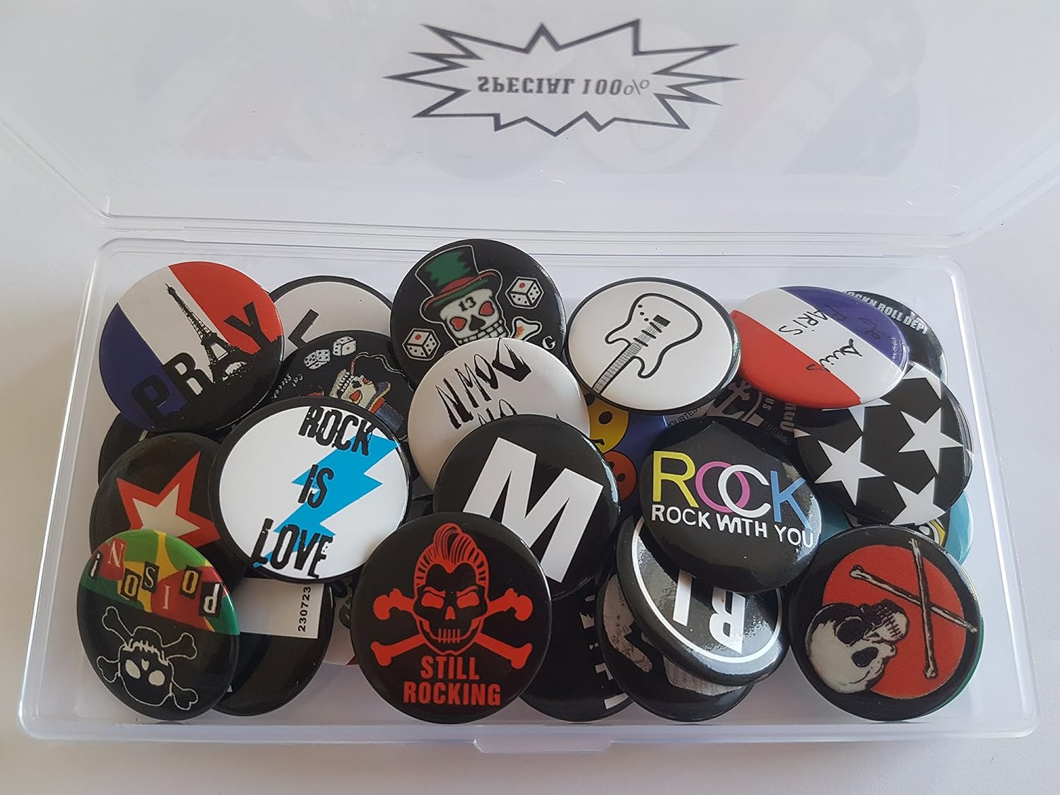 Huge Wholesale Set of 30Pc Cool Buttons Pins Badges 80's Punk Rock Hardcore Skull Buttons pins Slogans Sayings pin,Lapel pin for Clothes/Bags/Backpack/Hats/Jeans and More.: Arts, Crafts & Sewing