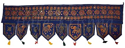 Ethnic Home Furnishing Door Window Valence Treatment Patchwork Tapestry Toran 55 x 19 inches