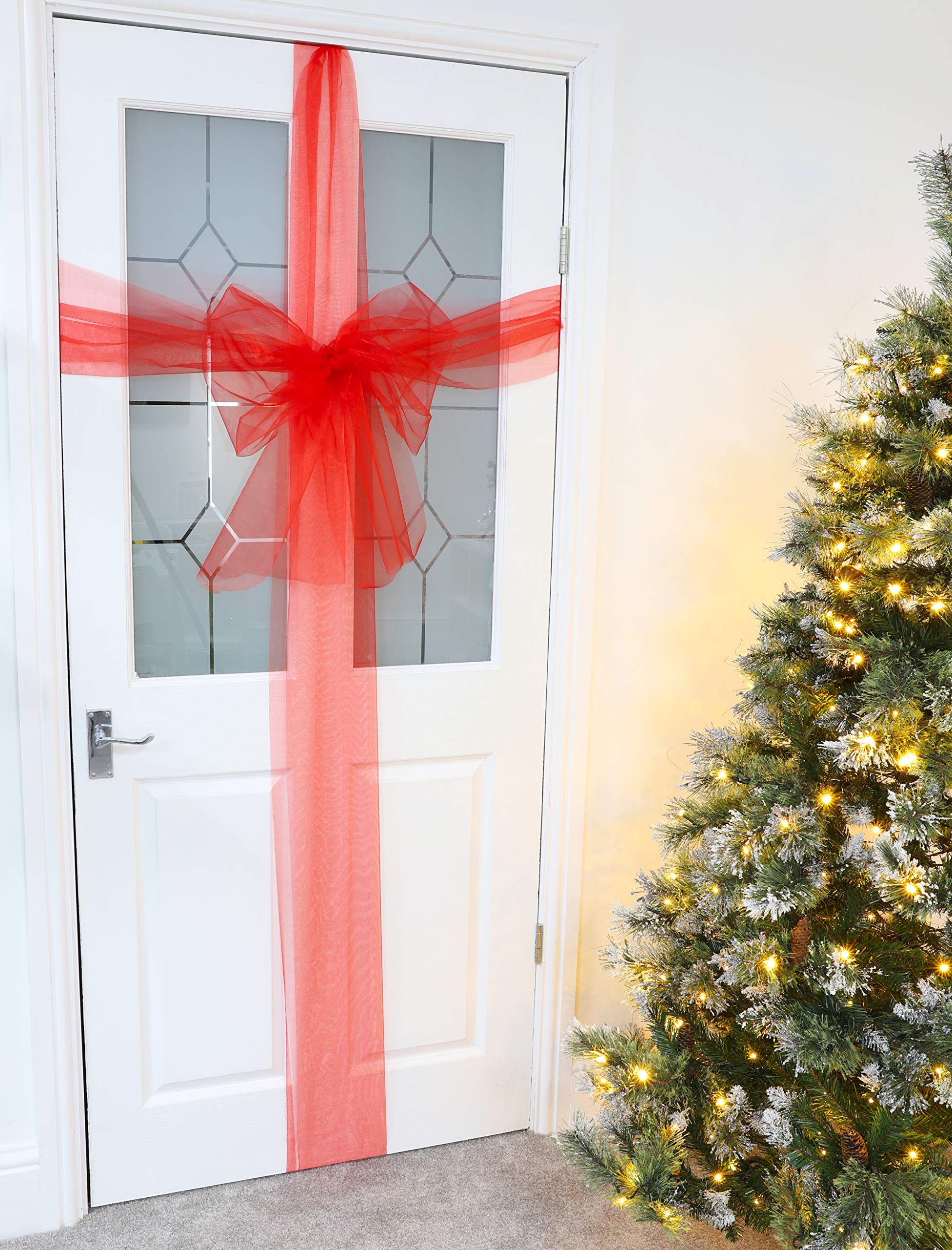 Christmas Concepts® Red Christmas Fabric Door Bow Decoration - Make Your Own Fabric Bow