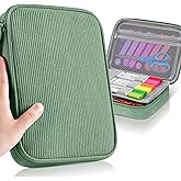 Zannaki Large Capacity Pencil Pouch Organizer | Soft Corduroy Pencil Box for Girls Boys Teens | Cute Big Pen Bag with Multiple Zipper Pockets - Pencil Case Storage for Art Supplies & Stationery-Green