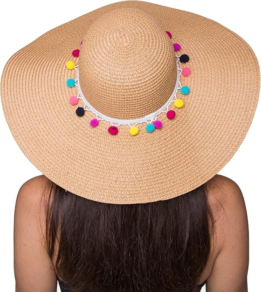 pom pom summer hat