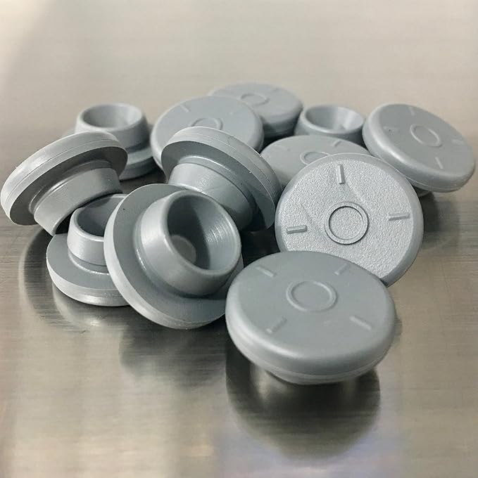 12 blue rubber bottle stoppers, self healing injection ports for mason jar lids by mycohaus