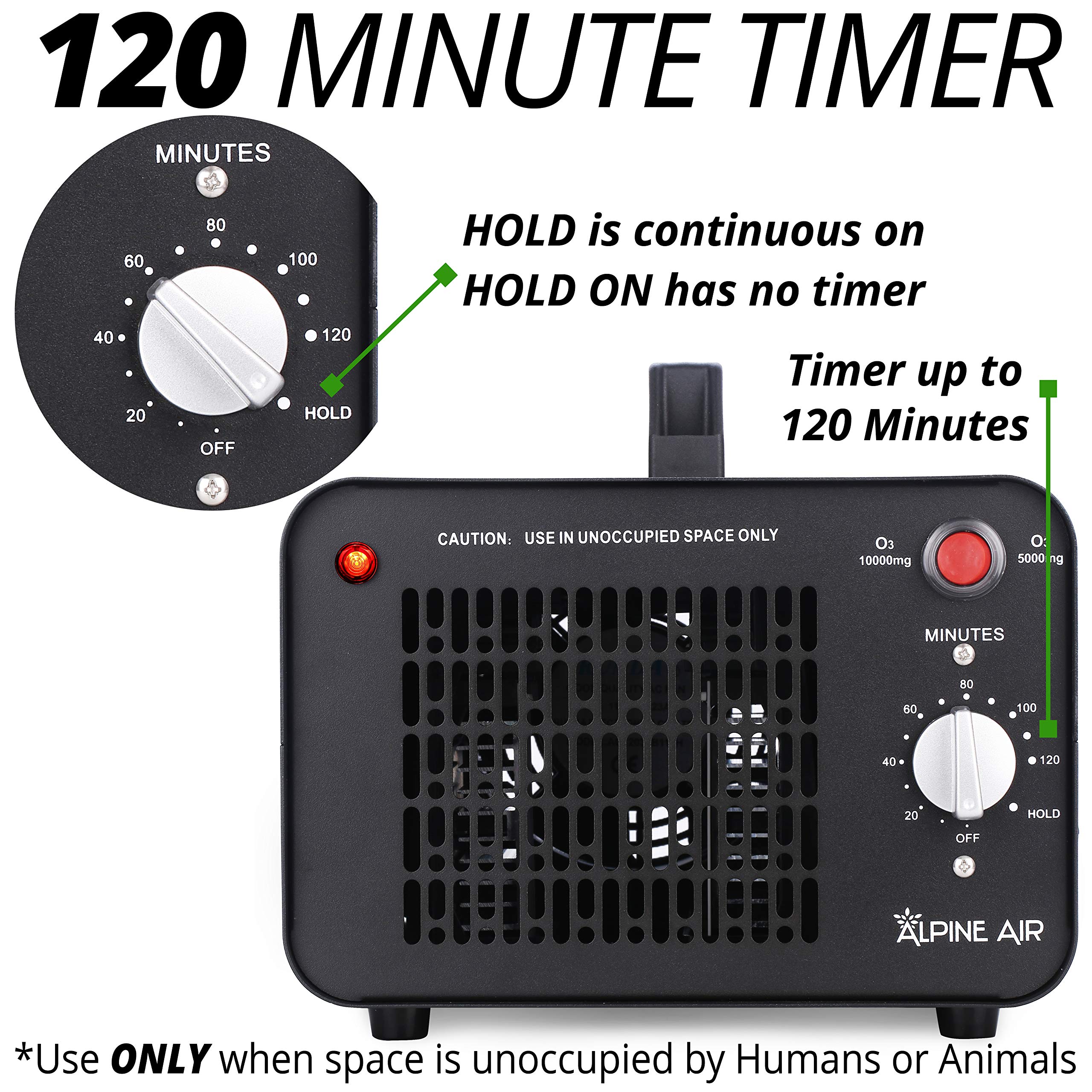 110W 60,000 mg/h Ozone Generator Air Ionizer Ozone Odor Eliminator for Home and Kitchen, Commercial Ozone Machine Odor Removal Air Purifier for Office, Cars, & Rooms