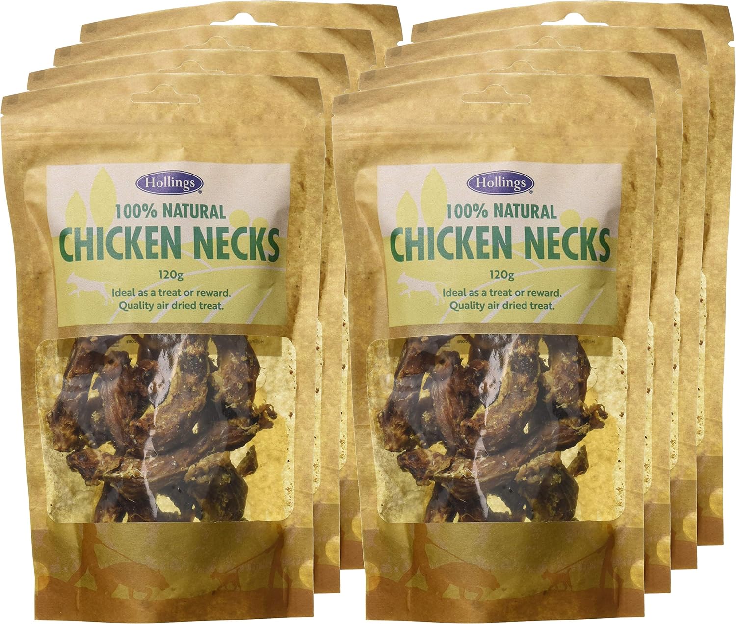 Hollings Chicken Necks Dog Treats, 100% Natural Air Dried Chew Treats for Adult Dogs Grain Free and High in Protein 120g (Pack of 8) - Image 5