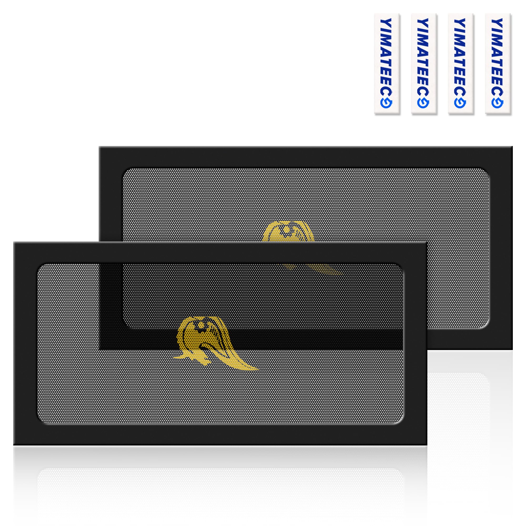 YIMATEECO 240mm PC Dust Filter for Computer Case Cooler Fan Grills, 2 Pack Magnetic Frame PC Case Fan Dust Filter Mesh Dustproof Cover PVC 50 Mesh (PVC Gentleman, 120 * 240mm, 2pcs, Black) — image 1