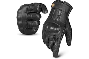 aaasportx Men‘s Winter Motorcycle Gloves Genuine Leather Touchscreen Thermal Lined with Thinsulate Waterproof Motorcycles Motorbike Riding Gloves