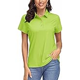 MAGCOMSEN Women's Polo Shirts UPF 50+ Sun Protection 4 Buttons Casual Work Quick Dry Short Sleeve Collared Golf Shirt
