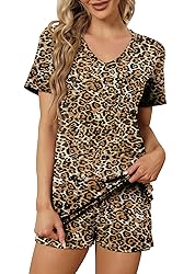 RUBZOOF Womens Leopard Print Pajama Sets with