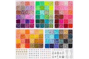 QUEFE 10160pcs, 120 Colors Clay Beads for Bracelet Making Kit, Flat Beads Polymer Heishi Beads for Jewelry Making Kit, for Preppy, Crafts Gifts
