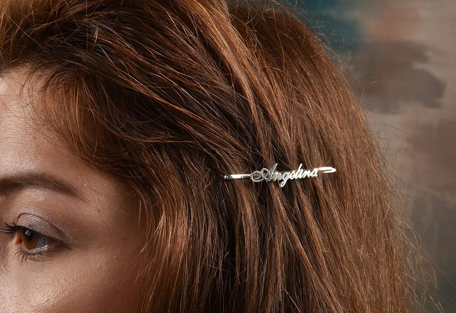 Amazon Com Golden Silver Barrette Personalized Silver Hair Clip