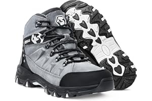 Foxelli Men’s Hiking Boots – Waterproof Breathable & Lightweight Suede Leather Hiking Boots for Men