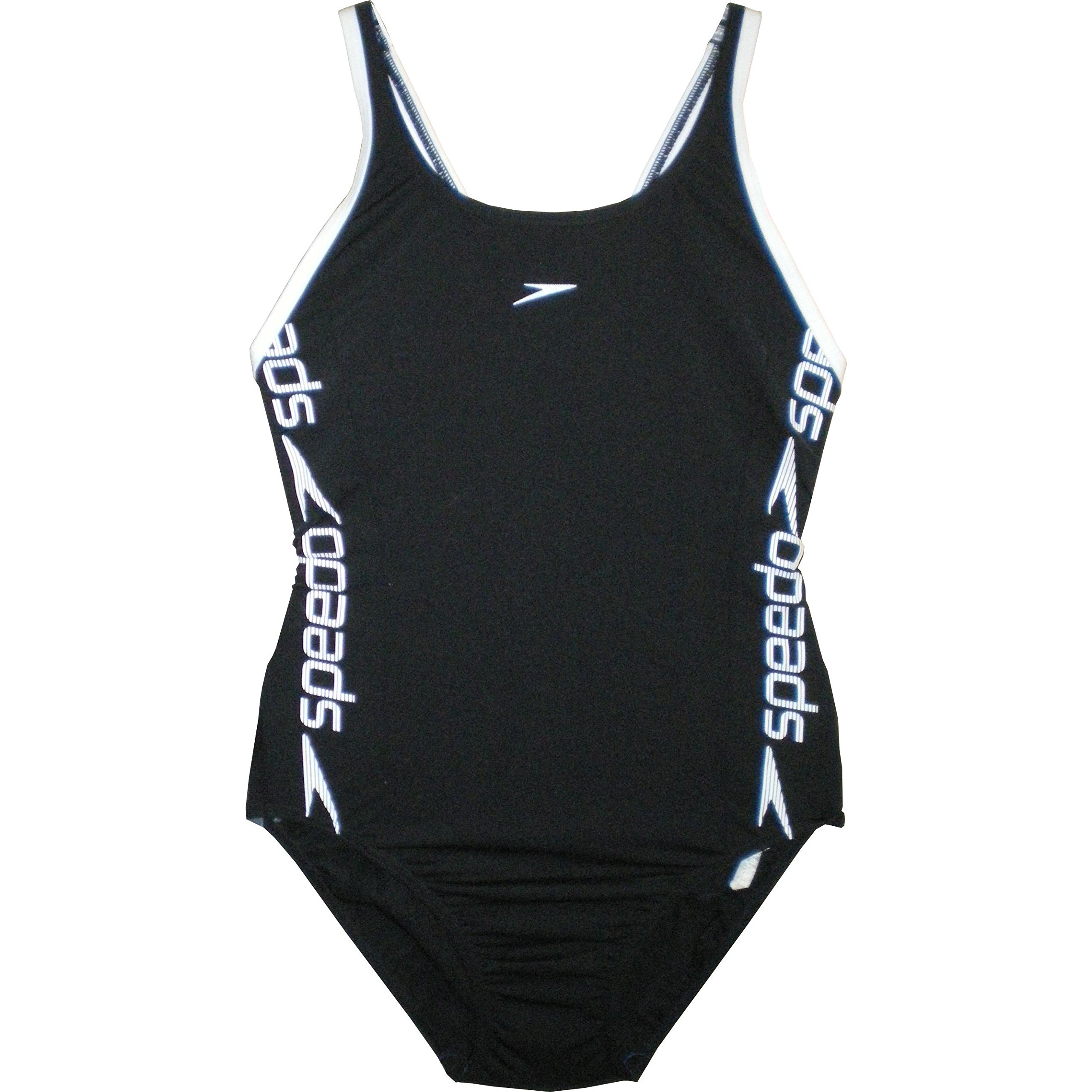 Speedo Superiority Muscleback Swimsuit Racer, Black, 28