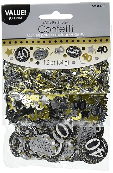 Amscan 360186 Coriandoli Per Quarantesimo Compleanno 34 G Colore Oro