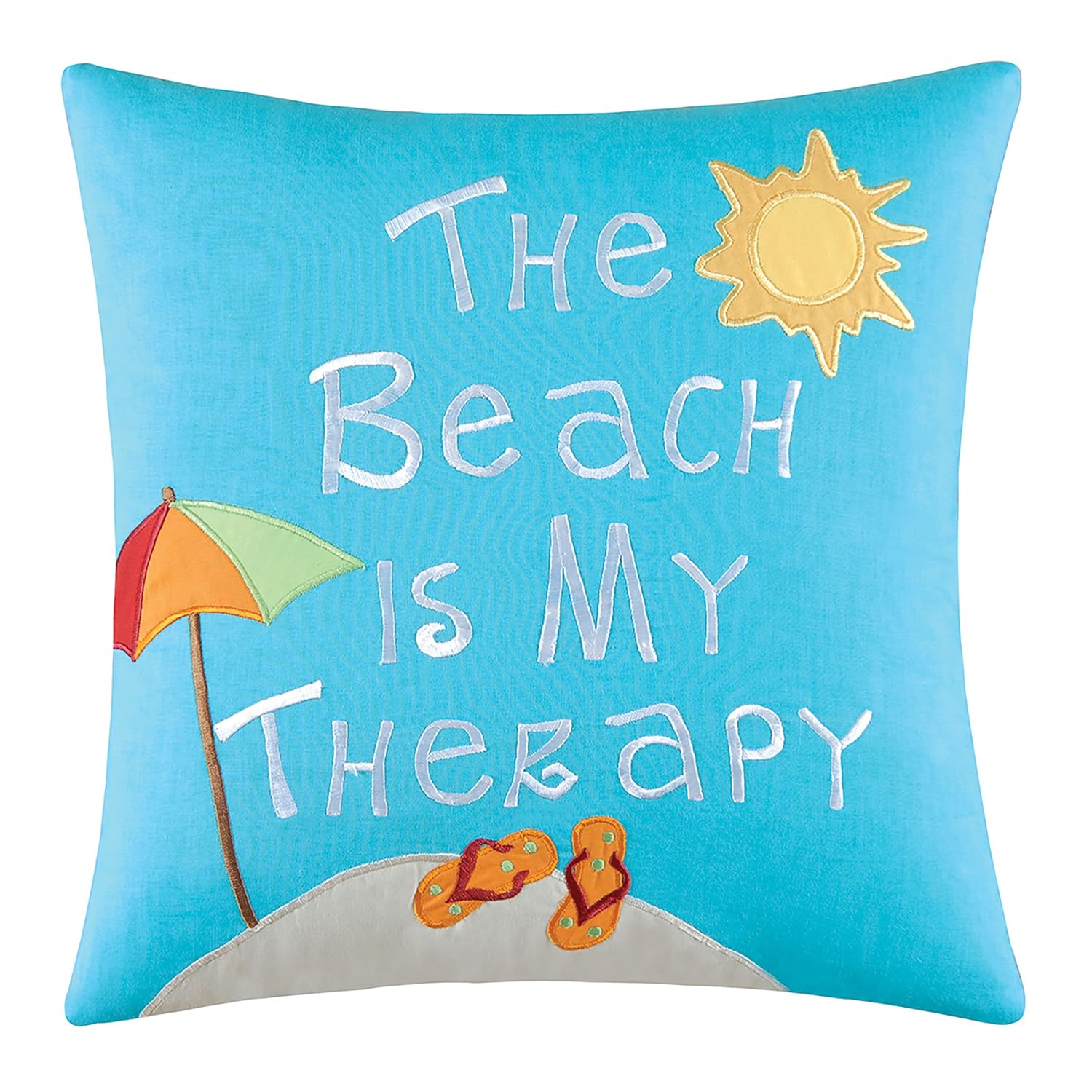 Amazoncom Cf Home 16x16 Embroidery Pillow Beach Therapy