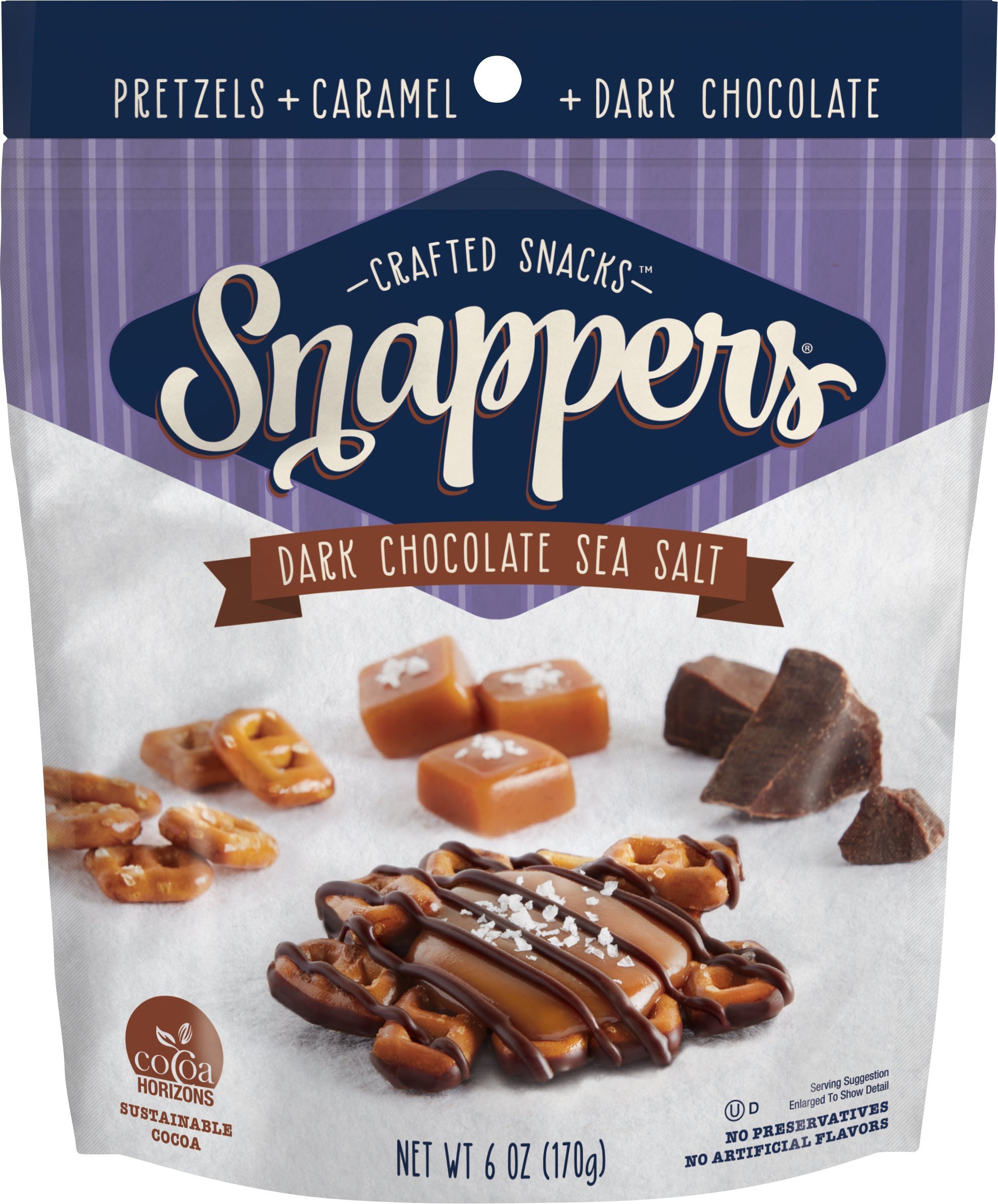 Snappers Dark Sea Salt Chocolate, 6 Ounce