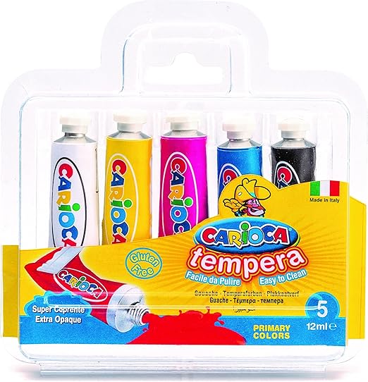Carioca - Blister con 5 témperas, 12 ml (K72550005): Amazon.es: Juguetes y juegos