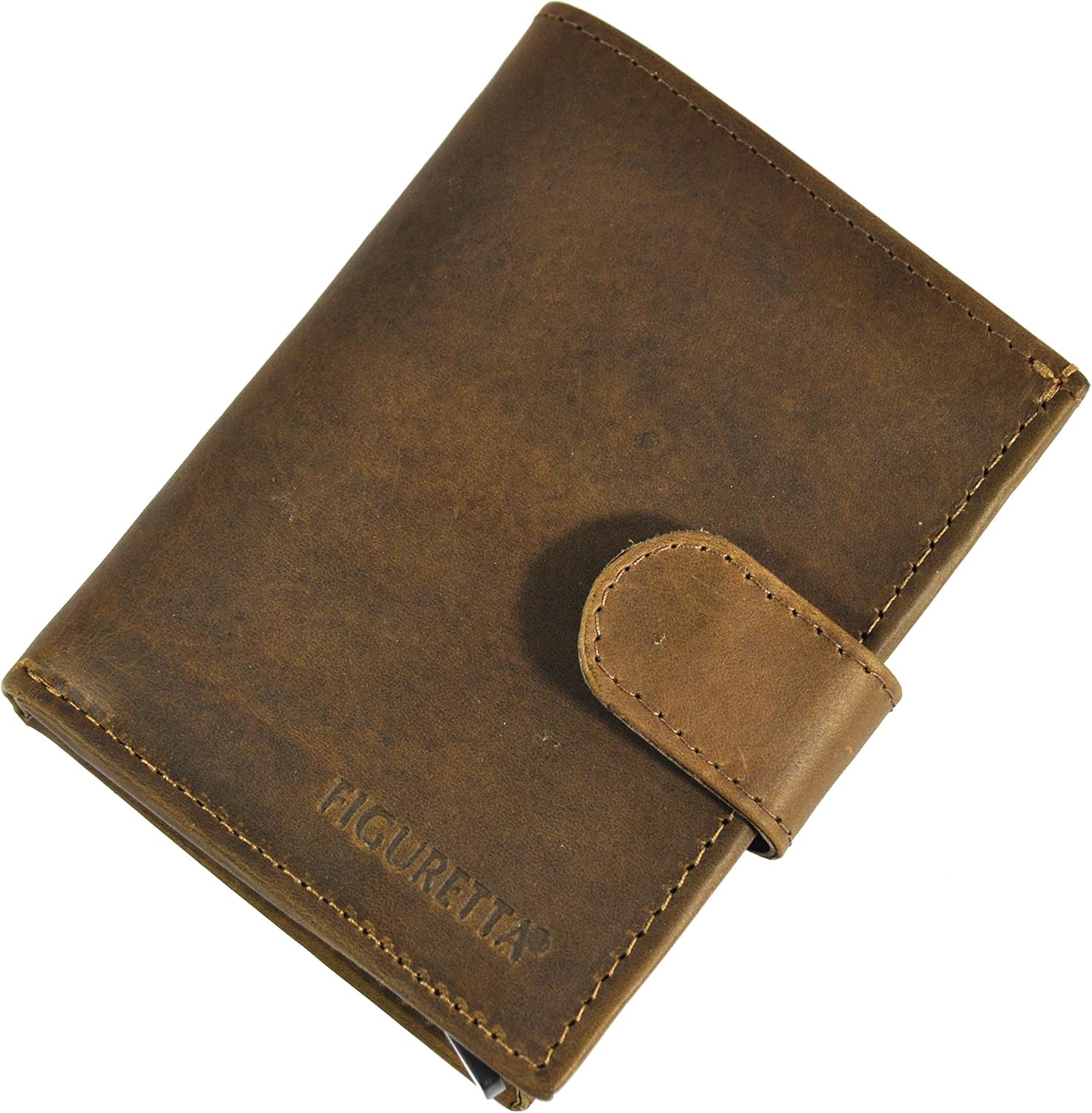 Figuretta Mini Wallet Real Leather Credit Card Holder With Rfid Card Protector Hunter Brown Leather Amazon De Luggage