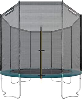 Ultrasport Outdoor Gartentrampolin Jumper, Trampolin Komplettset inklusive Sprungmatte, Sicherheitsnetz, gepolsterten Netzpfosten und Randabdeckung, bis zu 150 kg, grün, Ø 305 cm