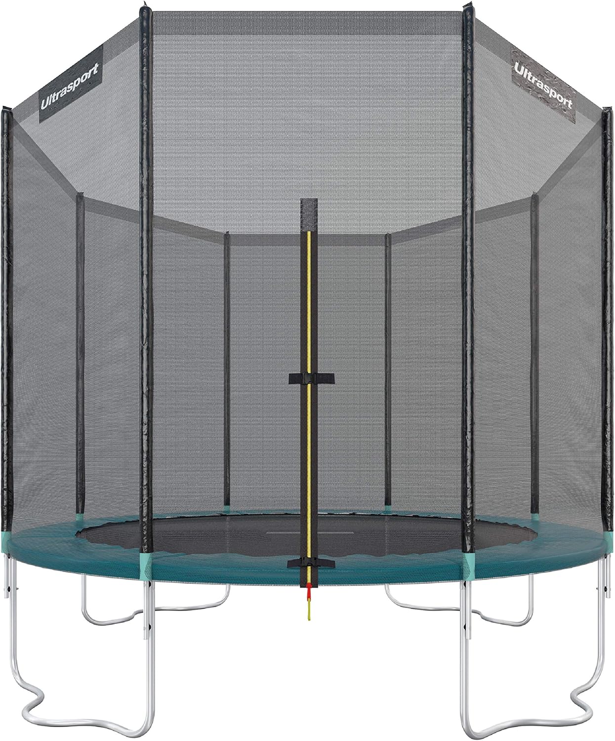 Ultrasport Outdoor Gartentrampolin Jumper, Trampolin Komplettset inklusive Sprungmatte, Sicherheitsnetz, gepolsterten Netzpfosten und Randabdeckung, bis zu 150 kg, grün, Ø 305 cm