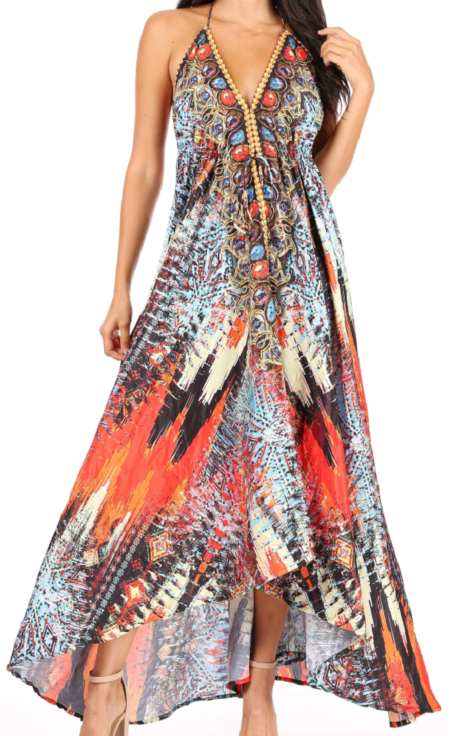 Sakkas 1817 - Lizi Womens Maxi High-low Halter