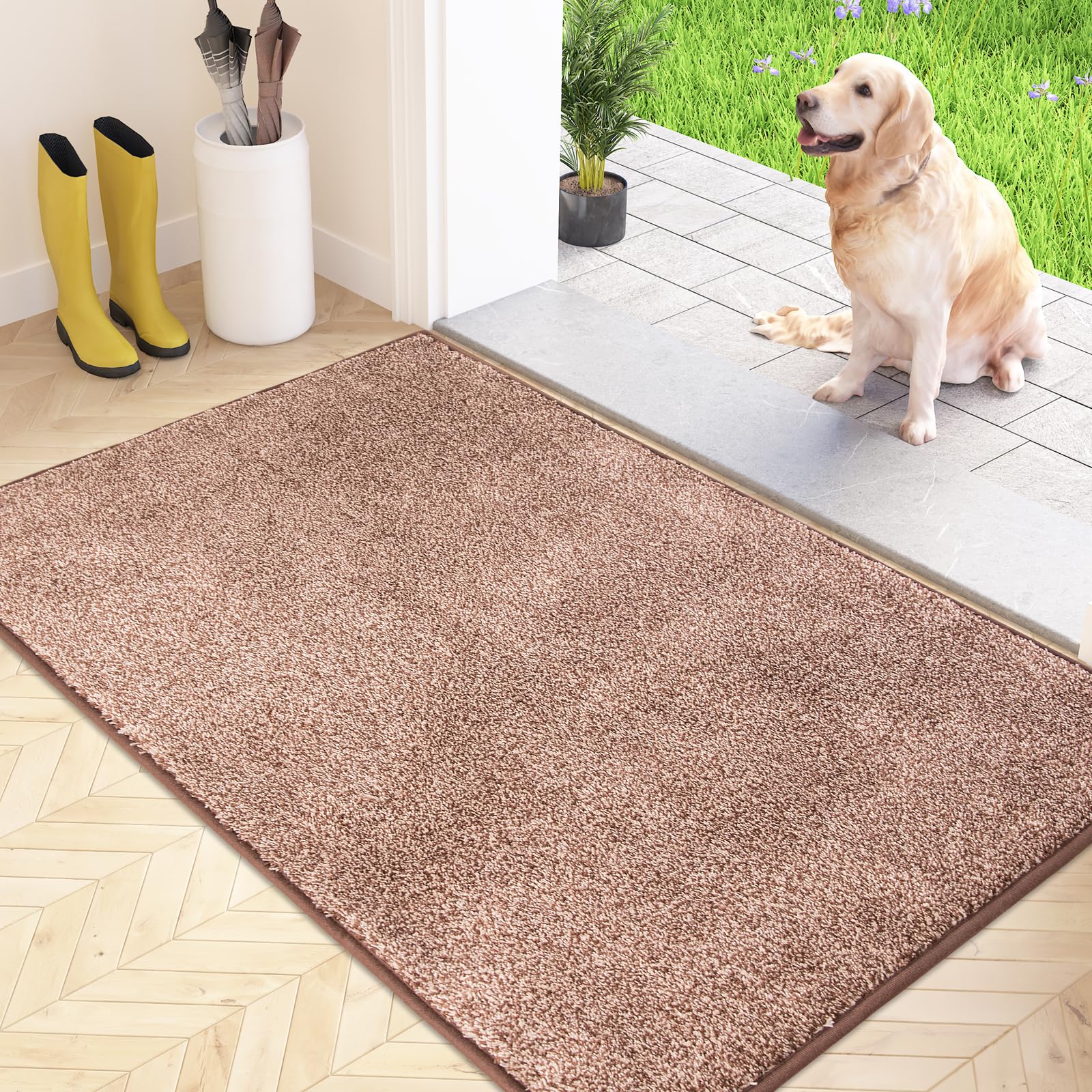 FCSDETAIL Dirty Trap Door mat 80 x 120 cm, Non Slip Machine Washable Entrance Rug, Inside Floor Mat for Dog,Door and Hallway