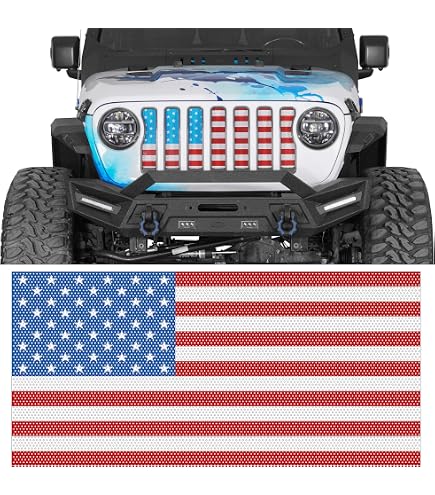 Amazon.com: Hooke Road Front Grill Grille Insert US Flag for Jeep
