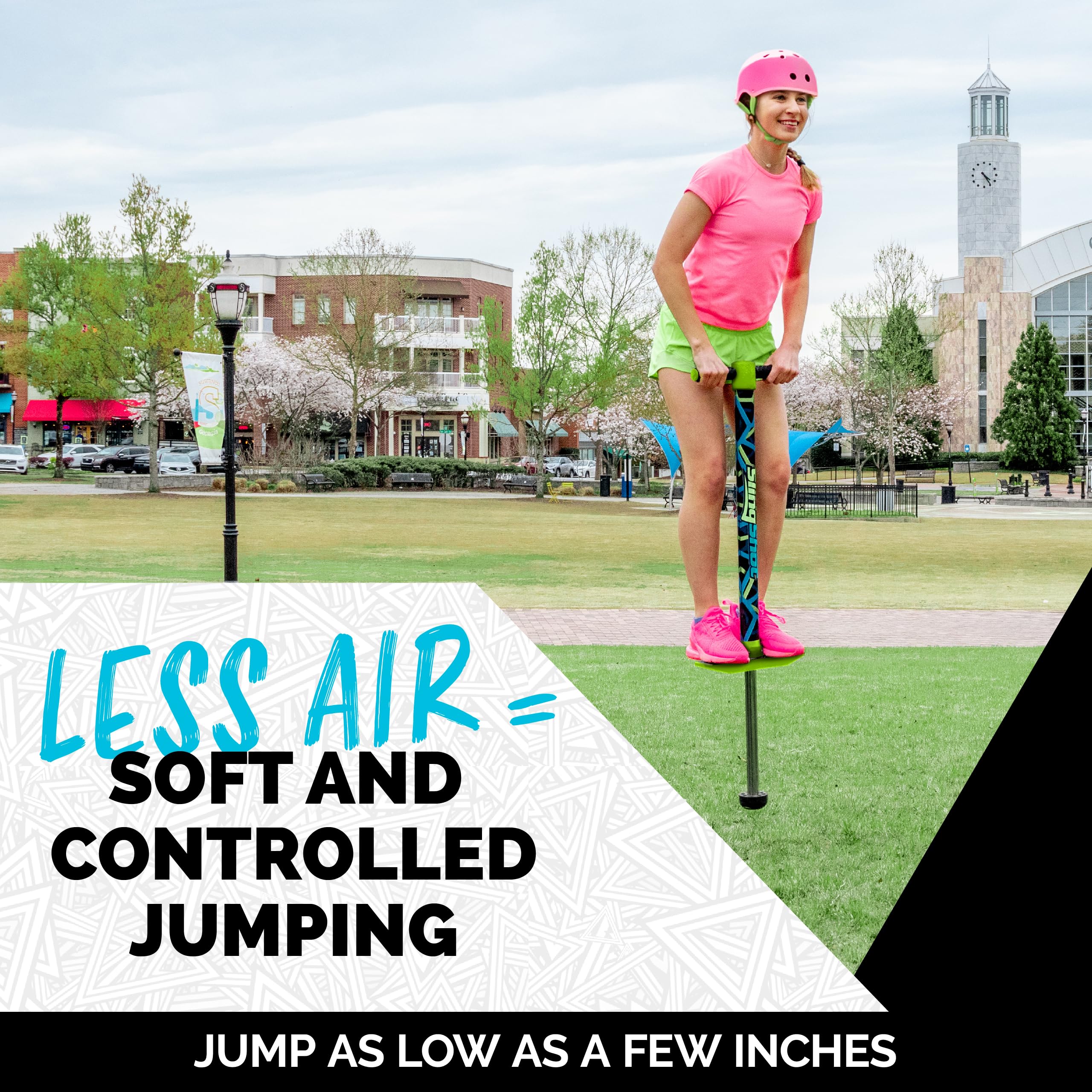 Vurtego Slingshot Pogo Stick – Patented Air-Powered Adjustable Spring for Controlled Jumps Over 5ft, Pogo Stick for Kids Age 5 and up, and Adults, Outdoor Toys, 40 to 180lbs, Durable, Lightweight