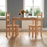 Vida Designs Corona Dining Set 2 Seater Pine Wood Table and Chairs 75 cm view 3