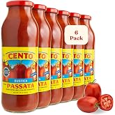 Cento Rustica Passata, 100% Italian Crushed Tomatoes, 24 oz (Pack of 6) | Non-GMO &amp; Gluten-Free; Made in Italy from Fresh Whole Tomatoes; Rustic Texture for Pasta Sauce and Soups