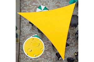 ColourTree 16' x 16' x 16' Yellow TADT16 Triangle Waterproof Sun Shade Sail Canopy Awning Shelter, 95% UV Block Water Resistant, Garden Carport Outdoor Patio (We Customize)