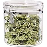 Oggi Jumbo Clear Canister with Clamp Lid, 150 oz - Airtight Food Storage Container, for Kitchen & Pantry Storage of Bulk, Dry