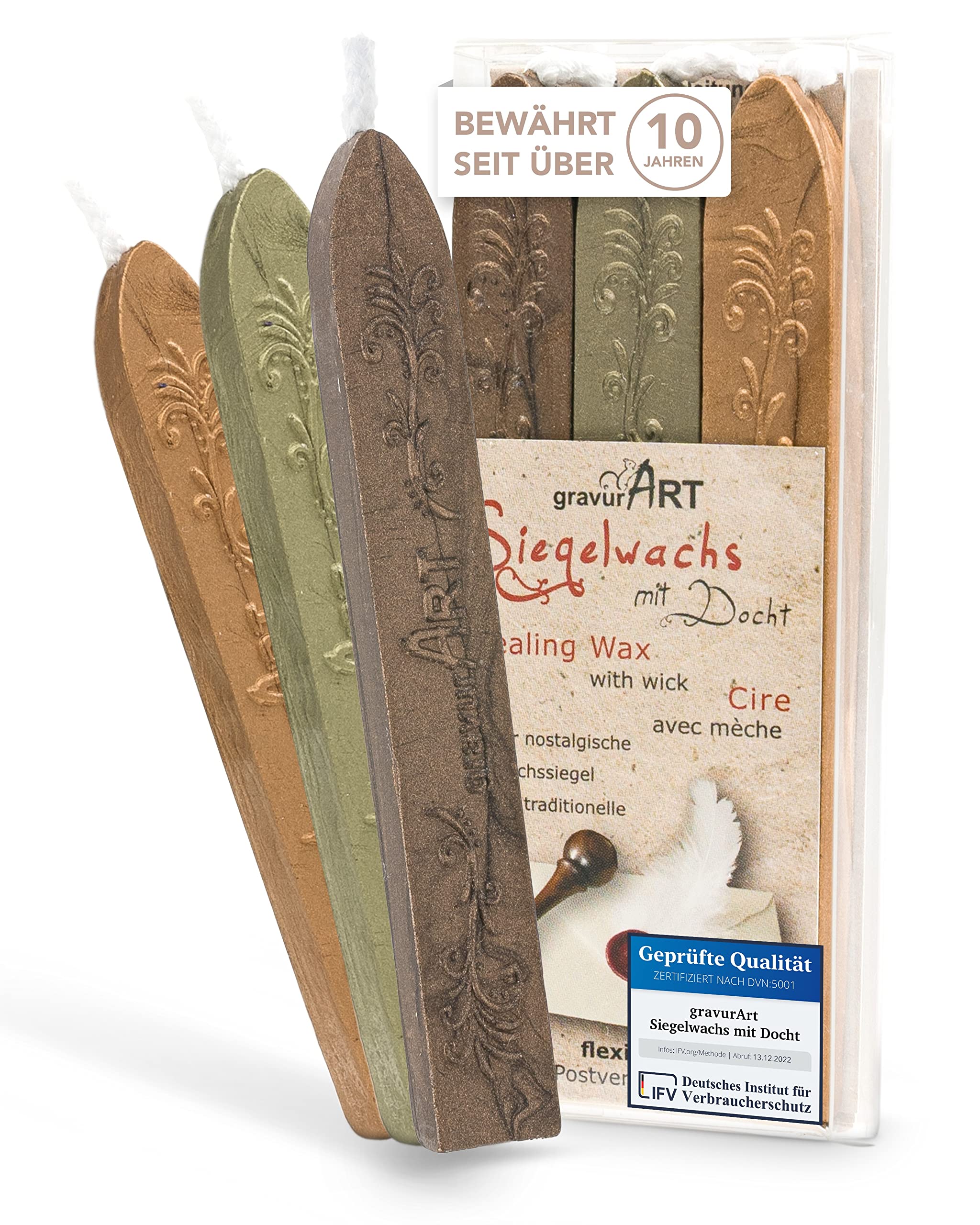 3x Wax Sealer with Wick Mix; Bronze Olive Green Gold