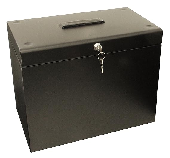 Ablagebox / Hängemappenbox (aus Metall, A4) schwarz