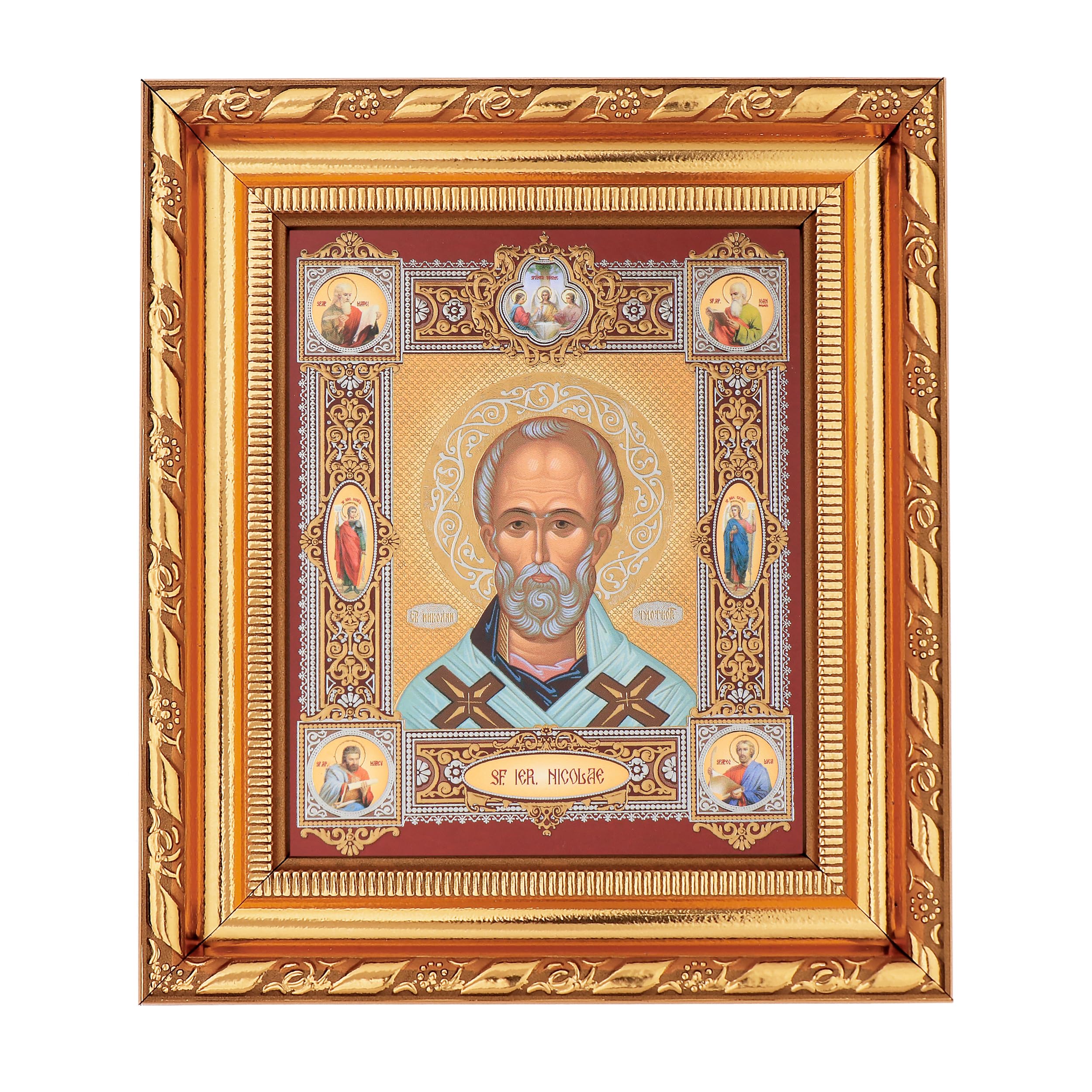 NKlaus Saint Nicholas Wonderworker Icon in Frame with Glass 14 x 16 cm Christian 11386