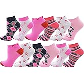 12 Pairs of Womens Breast Cancer Awareness Socks, Pink Ribbon Soft Sport Sock Bulk Pack