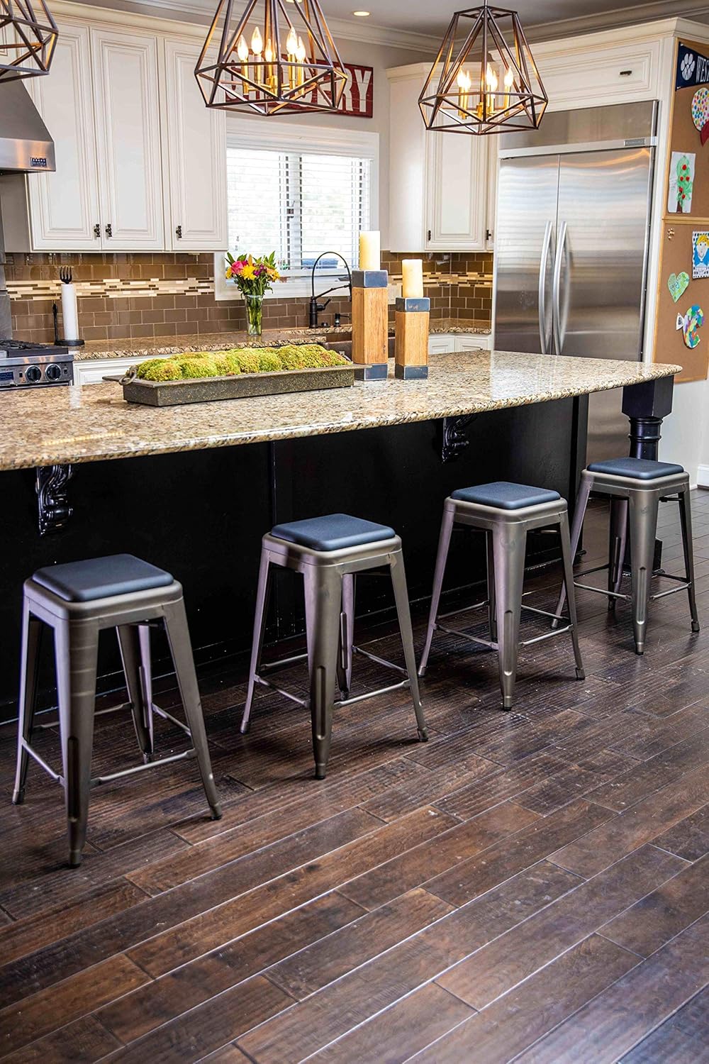 Amazon Com Fusion The Magnetic Stool Cushion Pads Seat Stackable For Indoor Outdoor Metal Bar Stools Or Kitchen Chairs Fits Industrial Modern Farmhouse Type Chair And Stools Made In The Usa Kitchen Dining