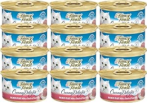 Fancy Feast Purina Creamy Delights Salmon Feast with a Touch of Real Milk (NET WT 3 OZ Each)